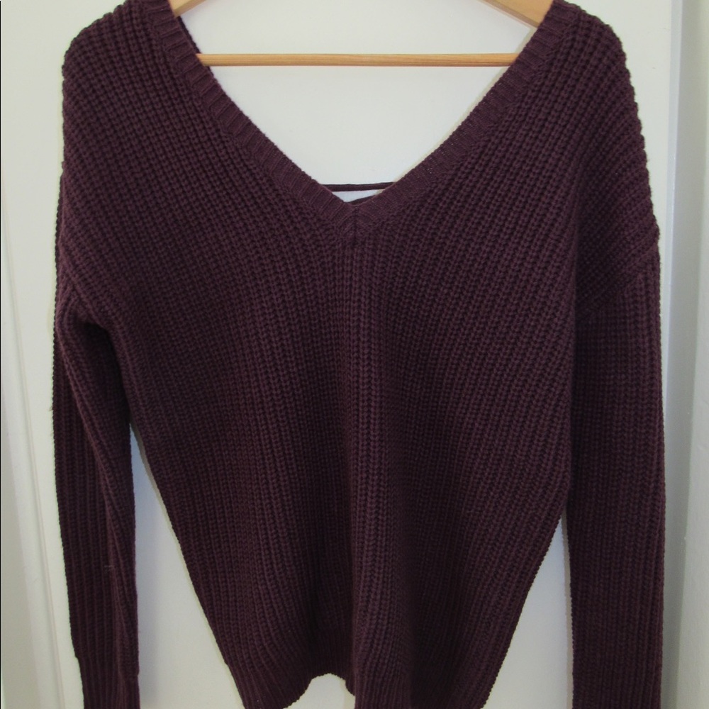 Lace- up sweater shirt